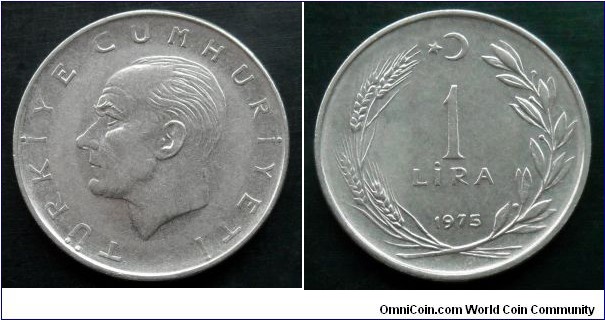 Turkey 1 lira.
1975