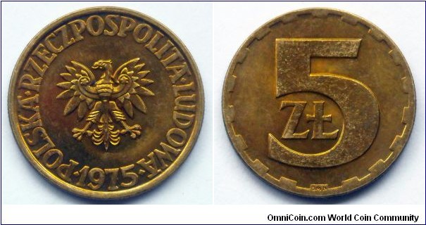 Poland 5 złotych.
1975