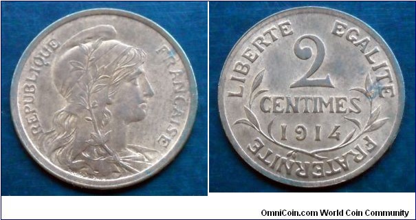 France 2 centimes.
1914