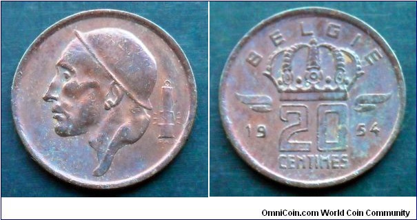 Belgium 20 centimes.
1954, Belgie (II)