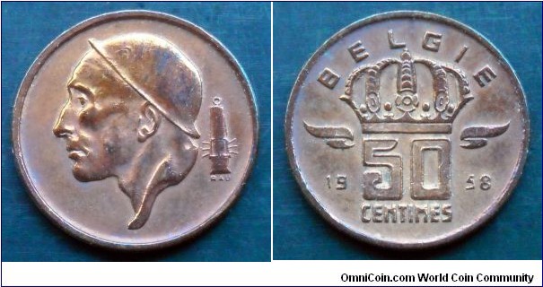 Belgium 50 centimes.
1958, Belgie