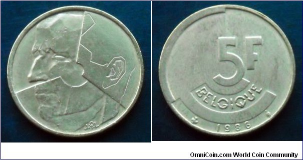 Belgium 5 francs.
1986, Belgique (II)