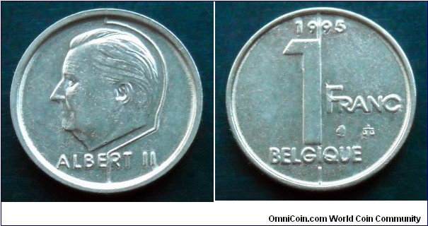 Belgium 1 franc.
1995, Belgique