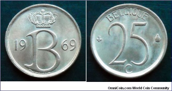 Belgium 25 centimes.
1969, Belgique