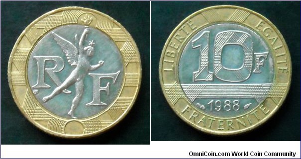 France 10 francs.
1988 (III)
