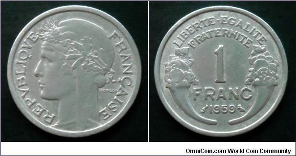 France 1 franc 1959, The last year of the old franc.