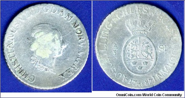 2/3 Daler Specie (40 schilling).
Schleswig-Holstein.
Christian VII 
