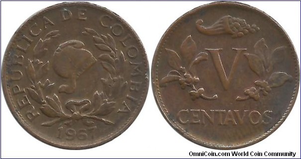 Colombia 5 Centavos 1967