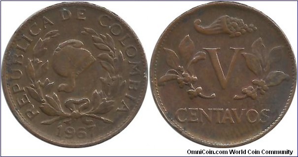 Colombia 5 Centavos 1967