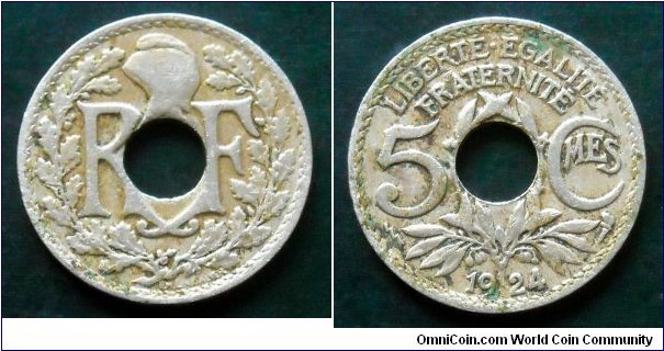 France 5 centimes.
1924, Poissy mint