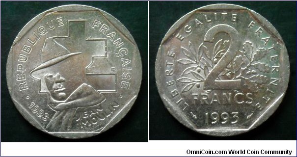 France 2 francs.
1993, Jean Moulin (II)