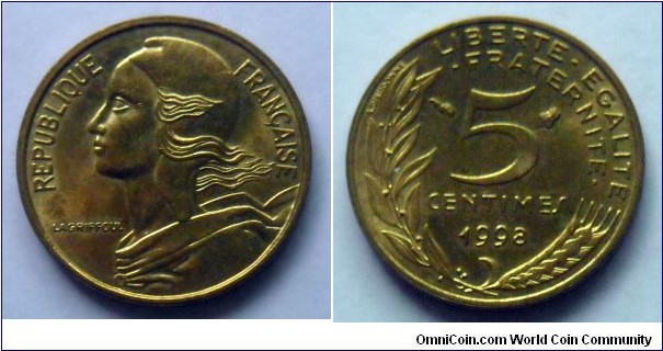 France 5 centimes.
1998