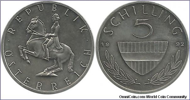 Austria 5 Schilling 1992