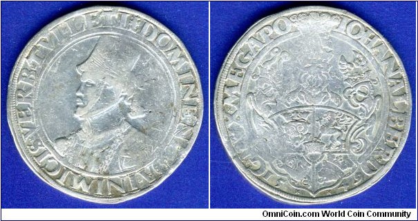 Thaler.
Meklenburg-Güstrow.
Iohann Albrecht II (1547-1556).


Ag.