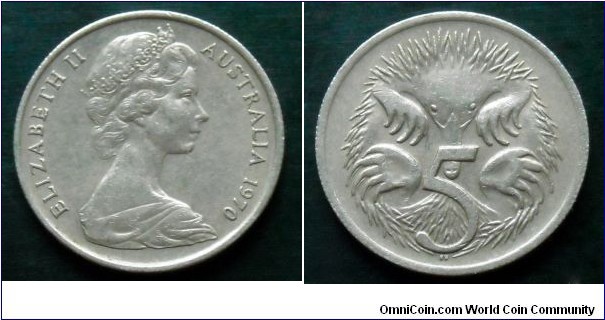 Australia 5 cents.
1970