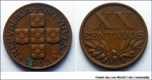 Portugal 20 centavos.
1968