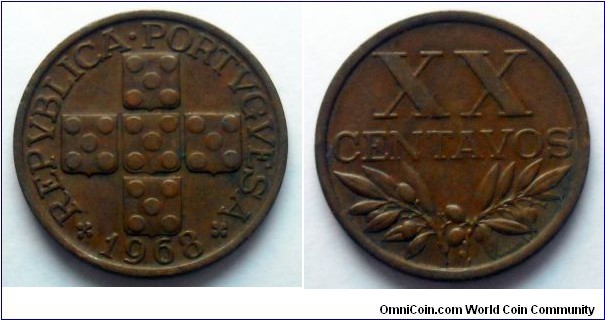 Portugal 20 centavos.
1968 (II)