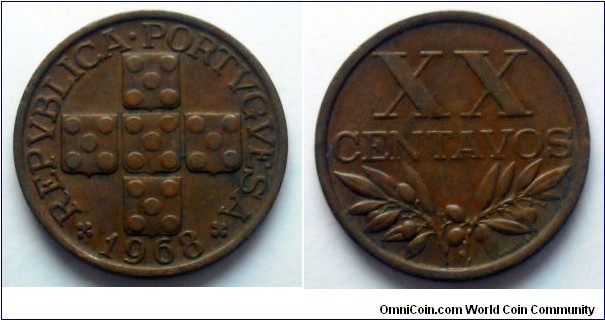 Portugal 20 centavos.
1968 (II)
