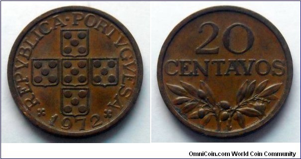 Portugal 20 centavos.
1972