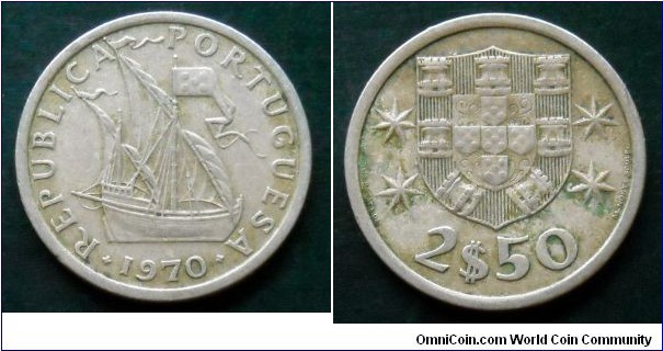 Portugal 2,50 escudos.
1970