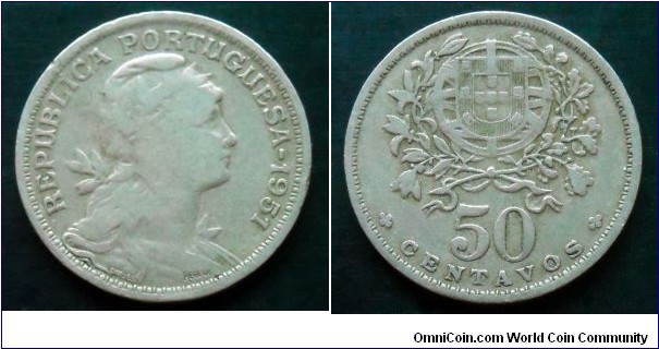 Portugal 50 centavos.
1951