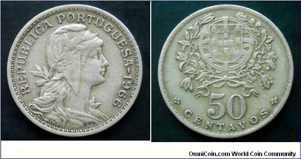 Portugal 50 centavos.
1966