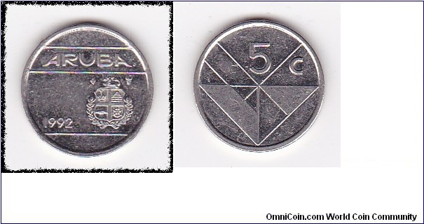 Aruba 5 Cents - Beatrix / Willem-Alexander magnetic