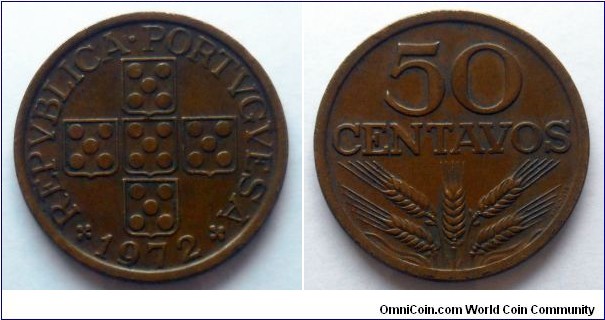 Portugal 50 centavos.
1972