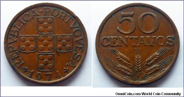 Portugal 50 centavos.
1974