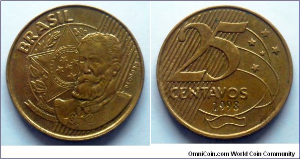 Brazil 25 centavos.
1998