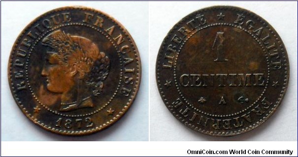 France 1 centime.
1872, A - Paris