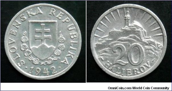 Slovakia 20 halierov.
1942 (II)