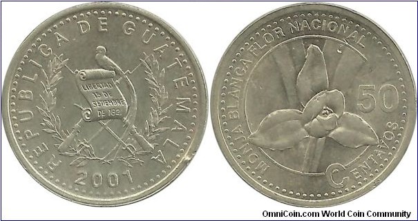 Guatemala 50 Centavos 2001