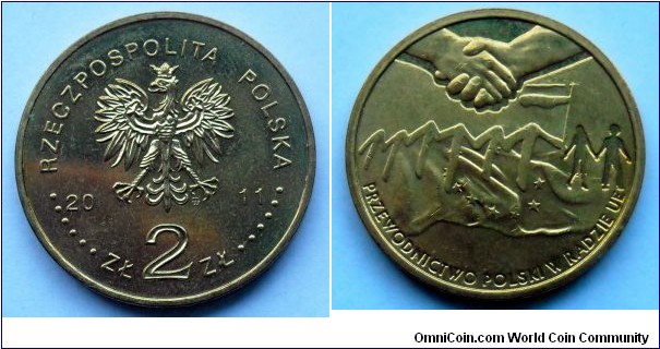 Poland 2 złote.
2011, Polish Presidency of the EU Council.