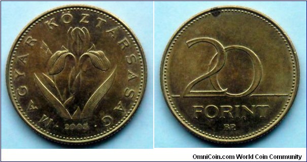 Hungary 20 forint.
2005