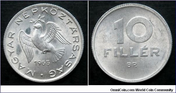 Hungary 10 filler.
1965