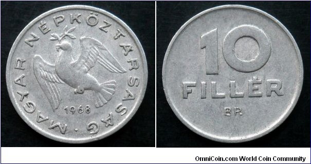 Hungary 10 filler.
1968