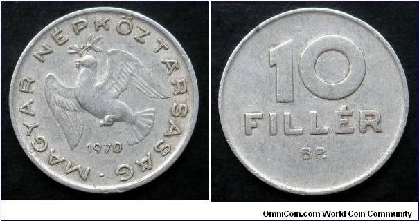 Hungary 10 filler.
1970