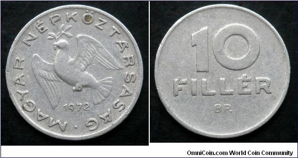 Hungary 10 filler.
1972