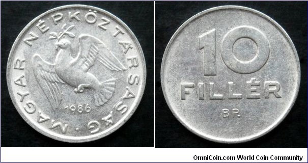 Hungary 10 filler.
1986