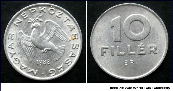 Hungary 10 filler.
1988