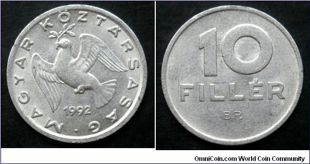 Hungary 10 filler.
1992 (III)