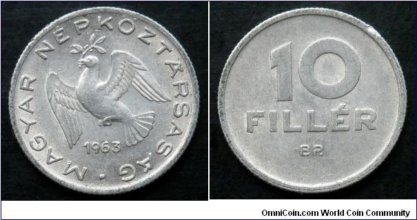 Hungary 10 filler.
1963