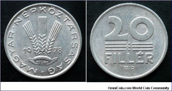 Hungary 20 filler.
1978