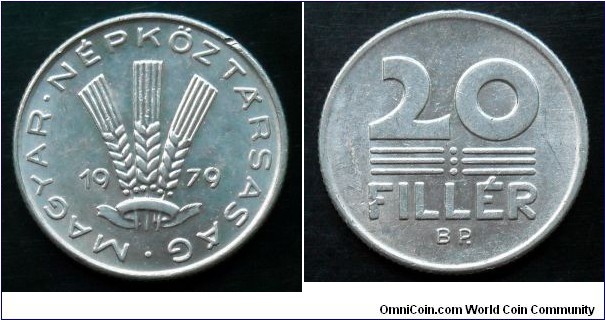 Hungary 20 filler.
1979