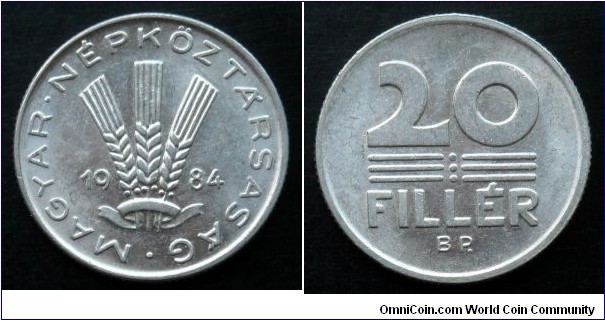 Hungary 20 filler.
1984