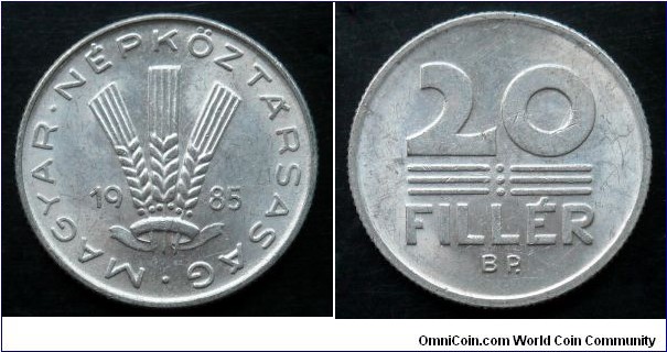 Hungary 20 filler.
1985