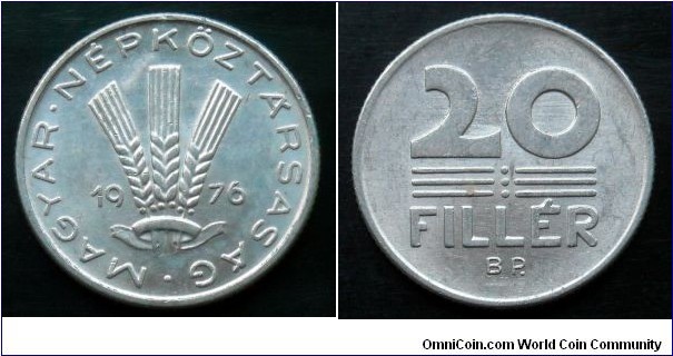 Hungary 20 filler.
1976