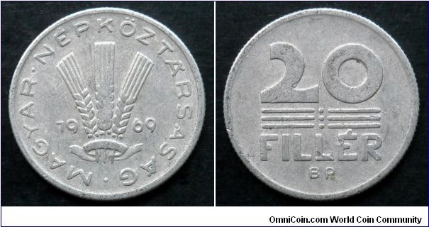 Hungary 20 filler.
1969