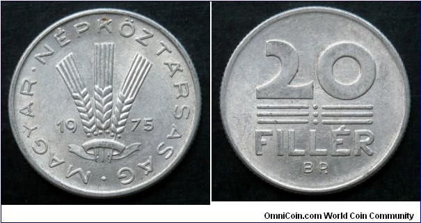 Hungary 20 filler.
1975